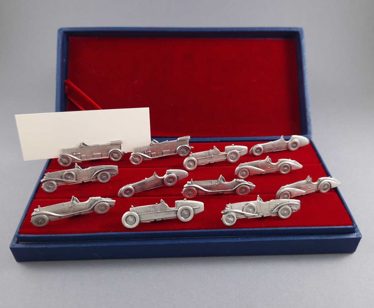 12 Alfa Romeo Sterling Silver Place Card Holders