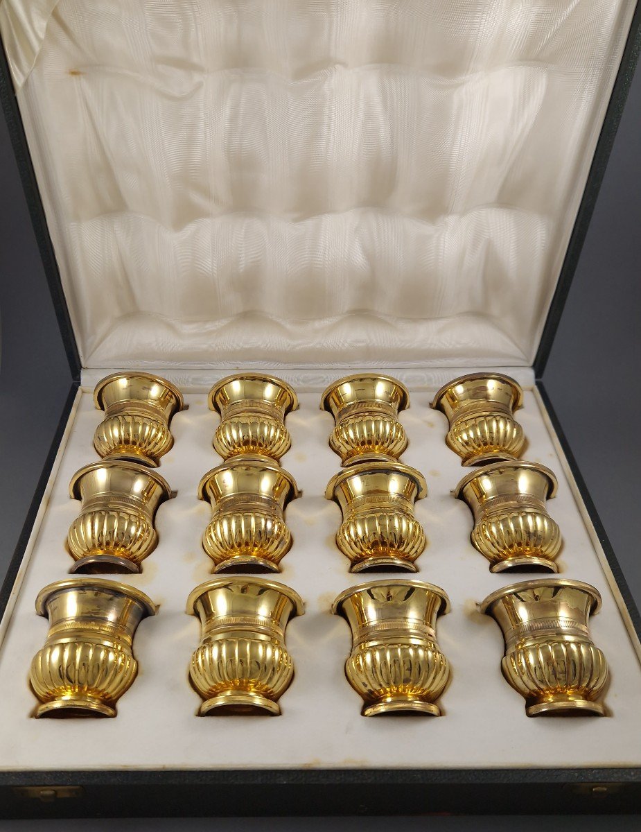 12 Sterling Silver-gilt Gobelets