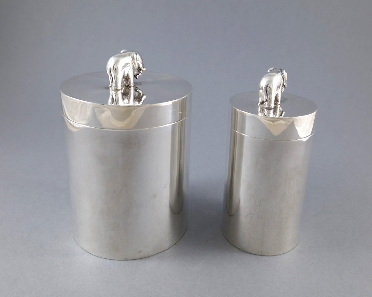 2 Sterling Silver Boxes Elephant-photo-3