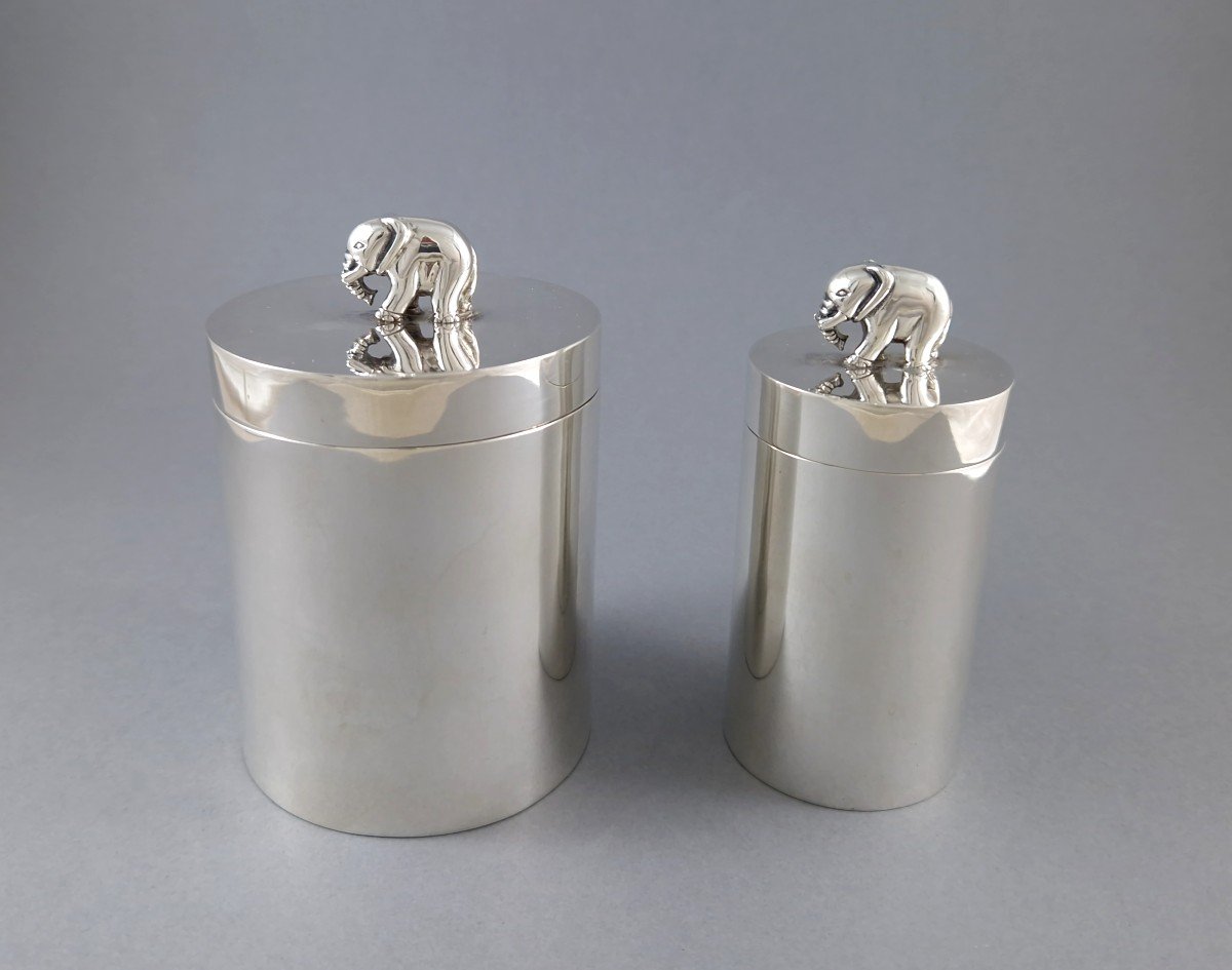 2 Sterling Silver Boxes Elephant-photo-4