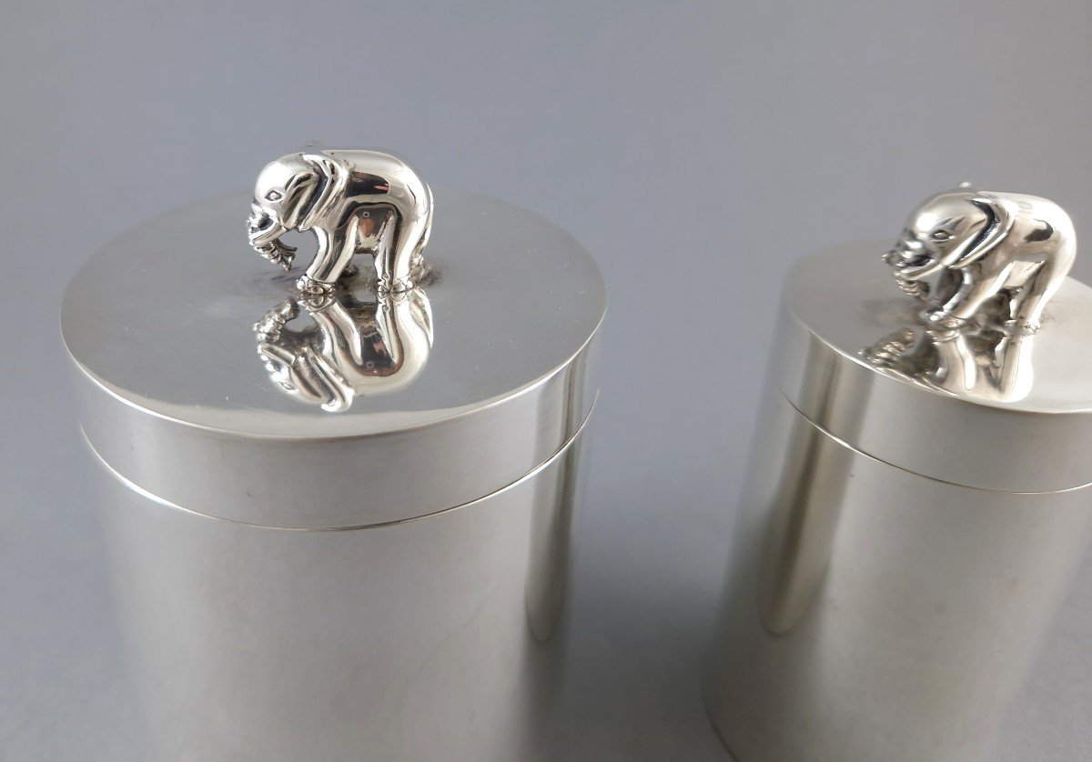 2 Sterling Silver Boxes Elephant-photo-1