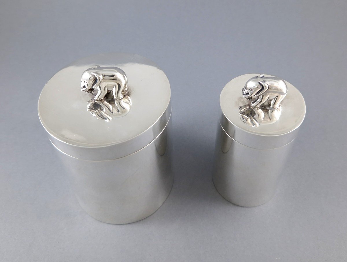 2 Sterling Silver Boxes Elephant-photo-2