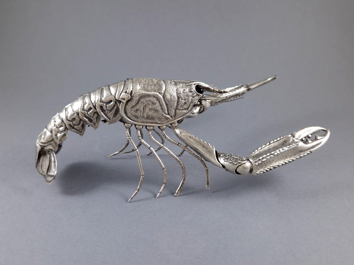 Articulated Lobster In Sterling Silver-photo-3