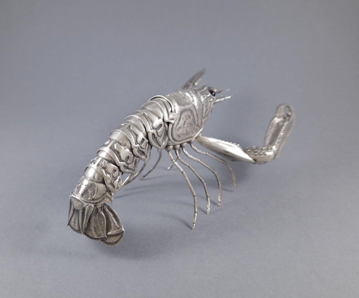 Articulated Lobster In Sterling Silver-photo-4