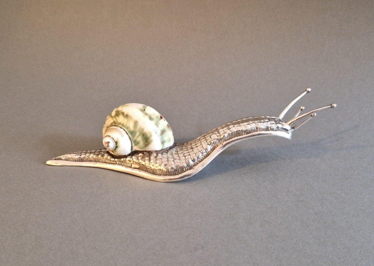 Sterling Silver Snail And Shell