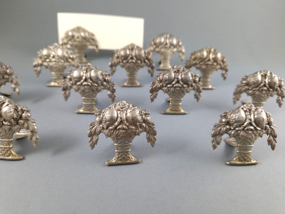 12 Sterling Silver Place Card Holders-photo-1