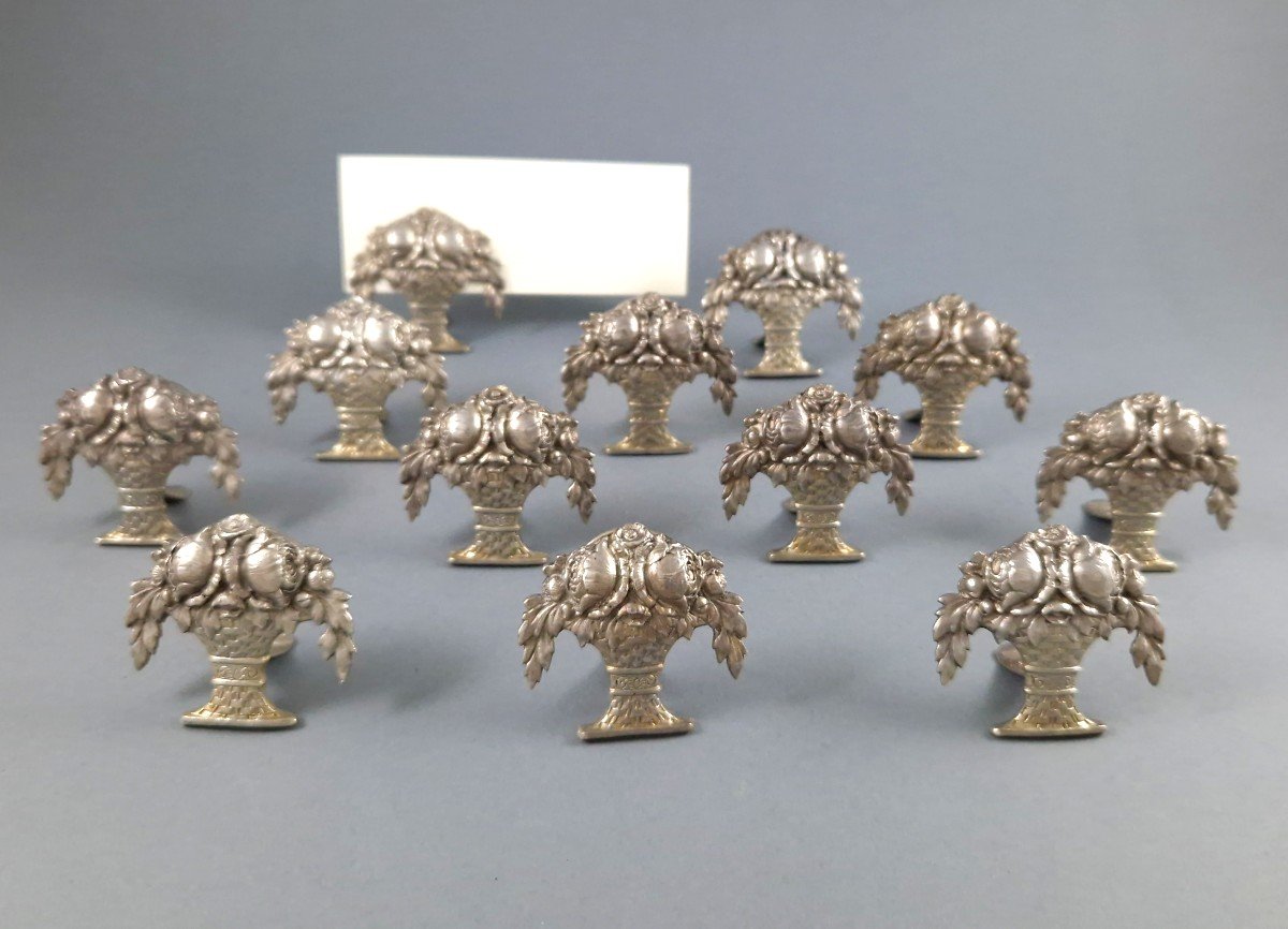 12 Sterling Silver Place Card Holders