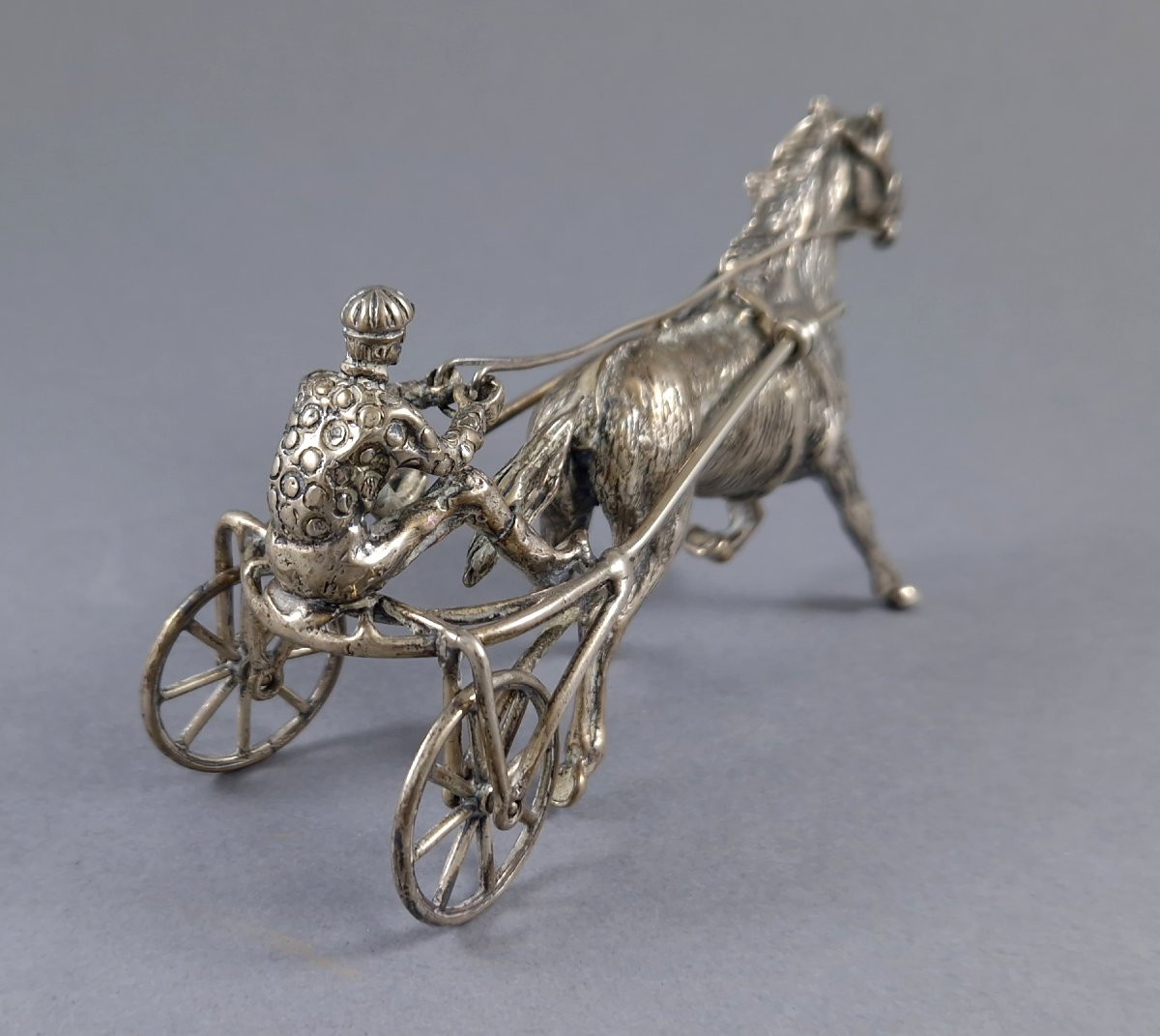 Solid Silver Horse Rider Sculpture-photo-4