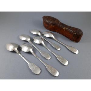 6 Sterling Silver Spoons From The 18th Century