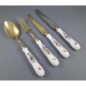 Rothschild Collection - 72-piece Cutlery Set In Sterling Silver And Meissen Porcelain