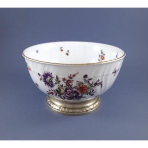 19th Porcelain And Sterling Silver Bowl