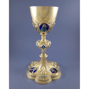 Chalice In Sterling Silver Gilt And Enamel