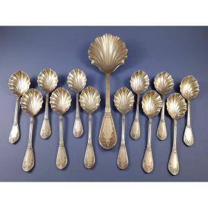 Sterling Silver-gilt Ice Cream Service