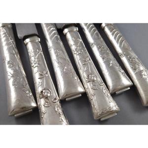 24 Sterling Silver Knives From The Art Nouveau Period