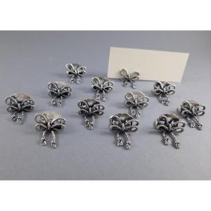 12 Sterling Silver Place Card Holders