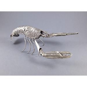 Langouste articulée en argent massif