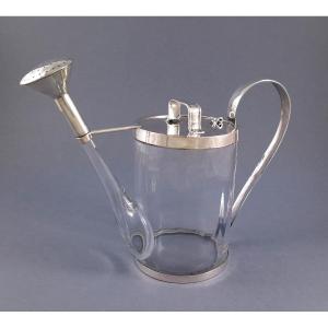 Glass And Sterling Silver Watering Can