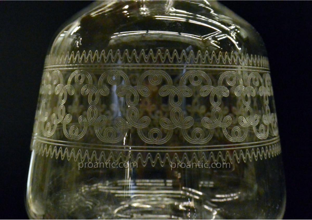 Service De Verres Et Carafes En Cristal Gravé vers 1900-photo-1