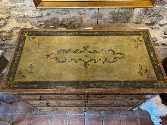 18th Century Provence Painted Chest Of Drawers-photo-5