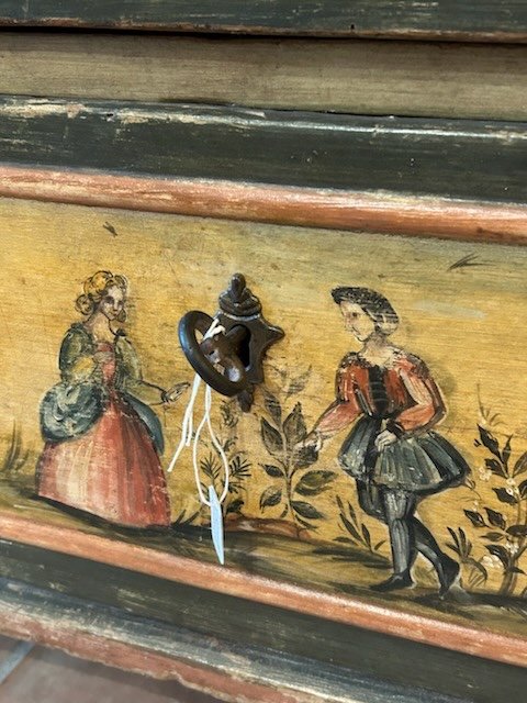 18th Century Provence Painted Chest Of Drawers-photo-7