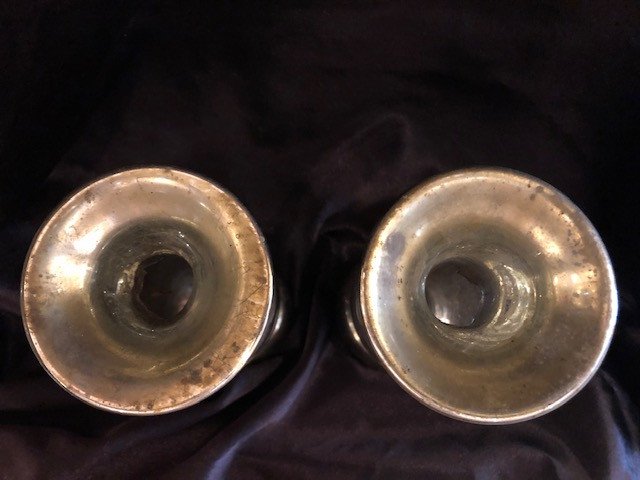 Pair Of Eglomise Glass Vases-photo-3