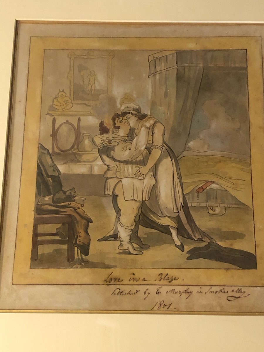Erotic Watercolor Early 19th Century