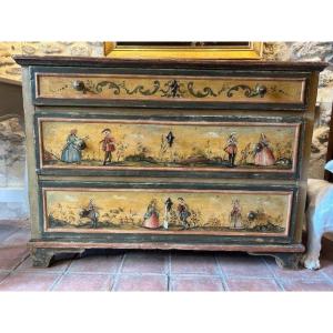 18th Century Provence Painted Chest Of Drawers