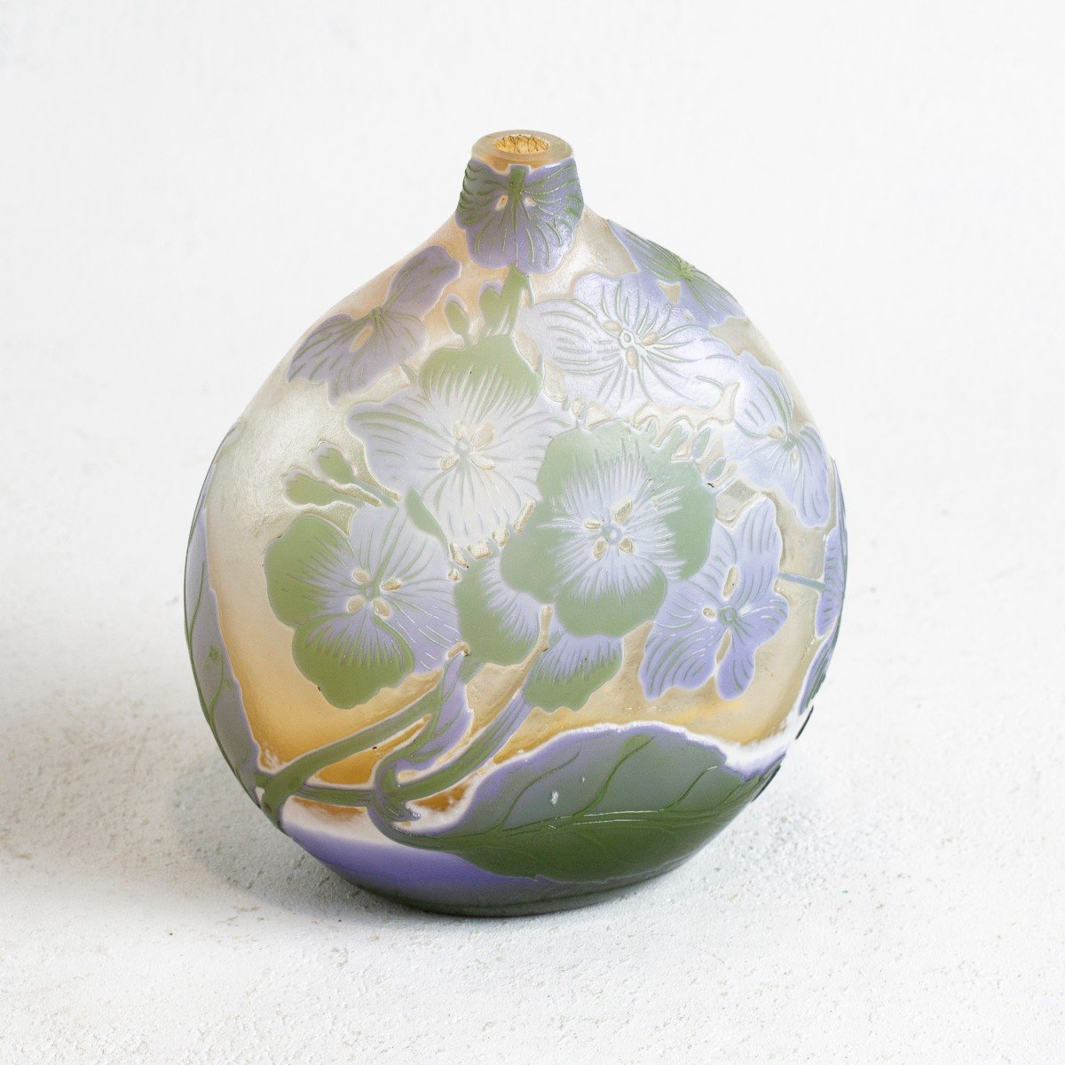 Glass Paste Vase Signed Gallé