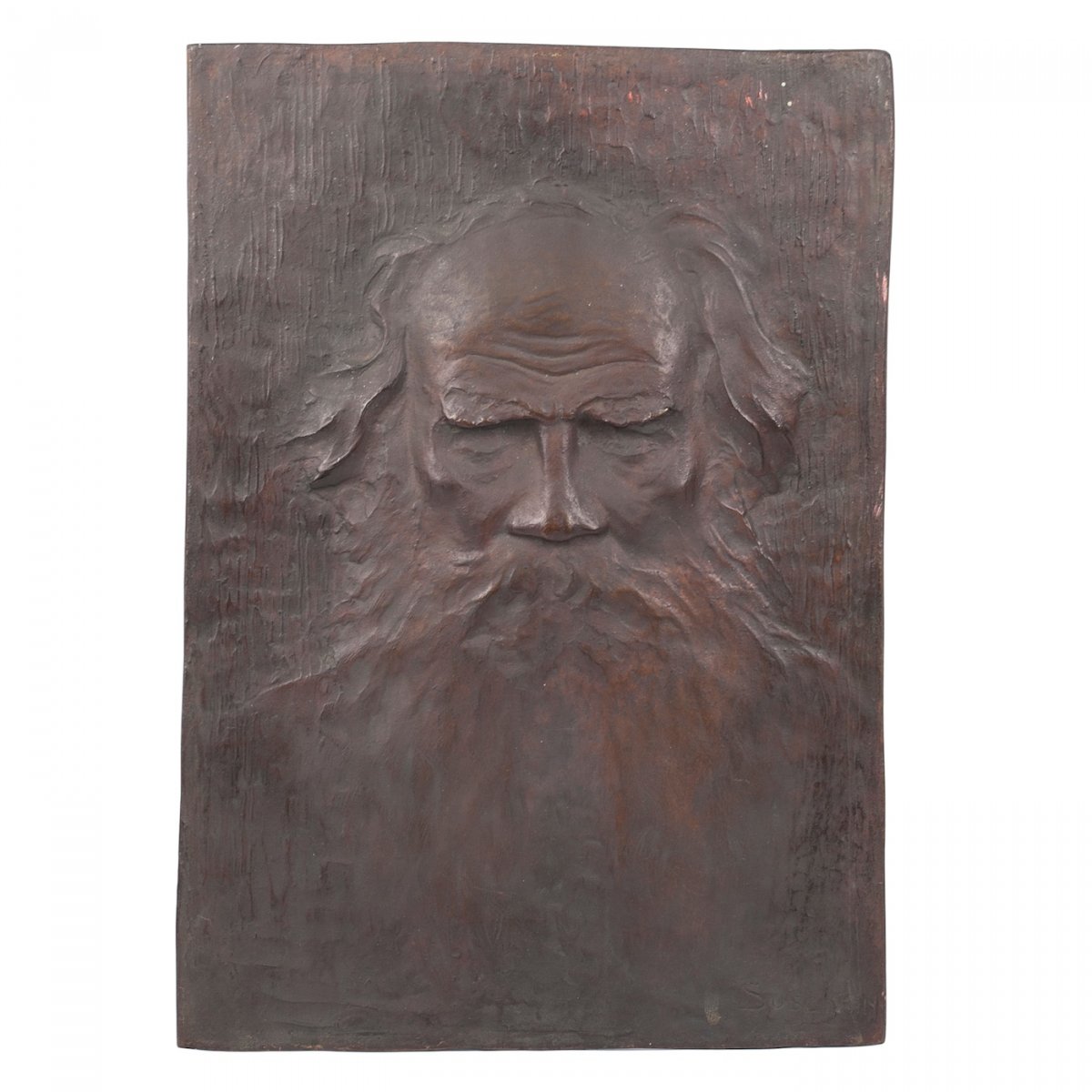 Cast Bronze Plaque With Leo Tolstoy’s Bas-relief