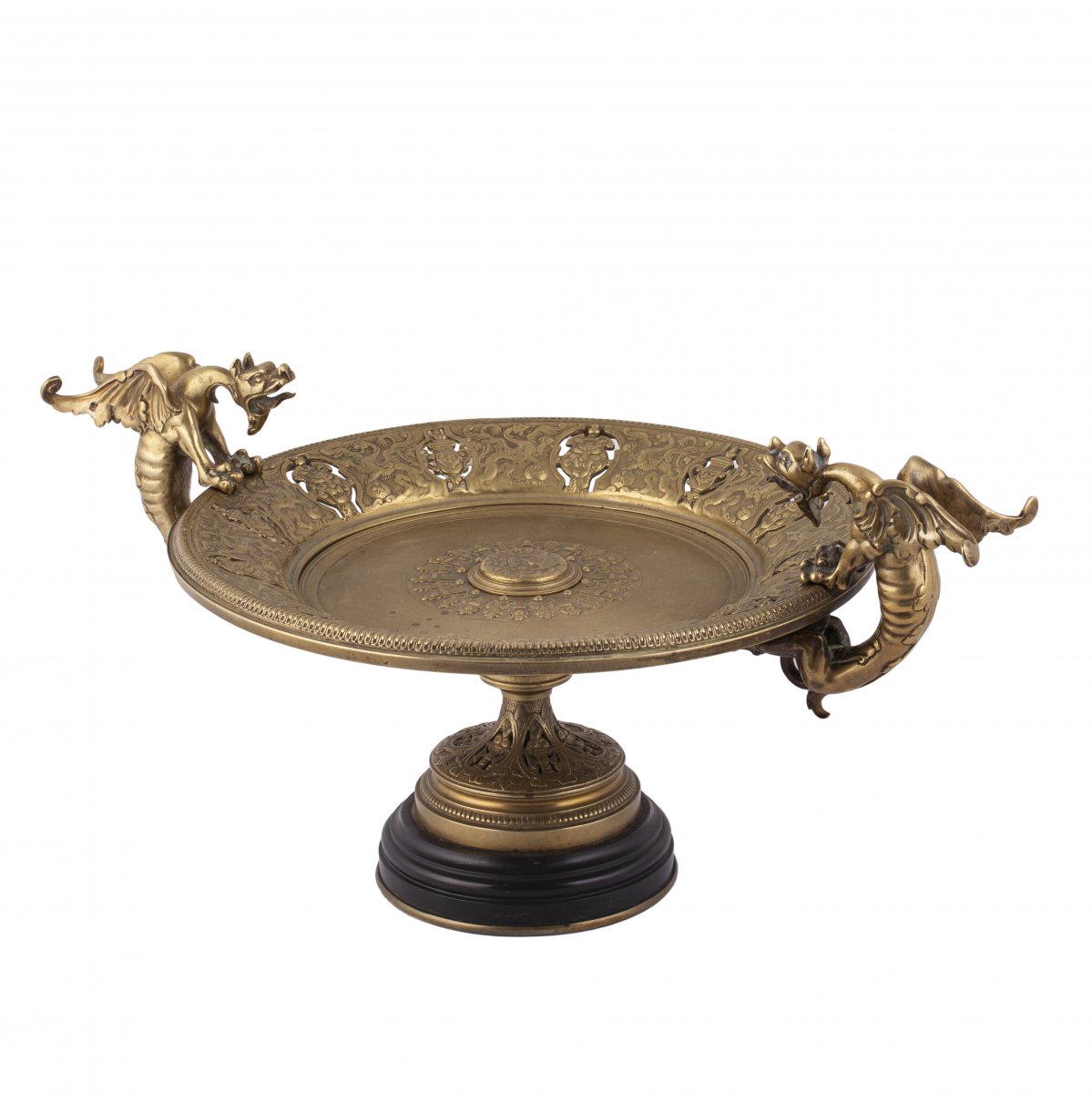 Bronze Plater With Black Marble Stand