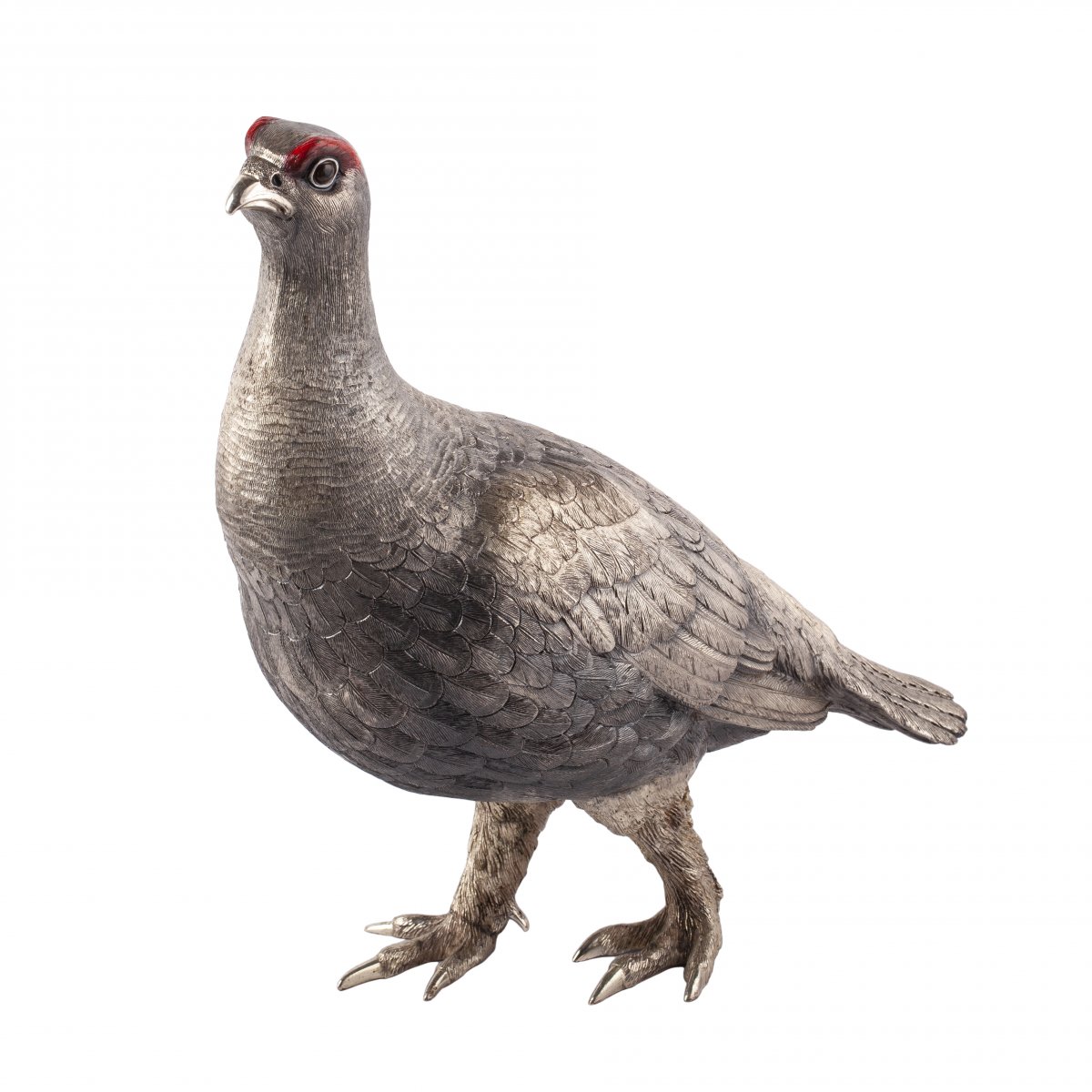 A Solid Sterling Silver Figurine Of A Hen-photo-3