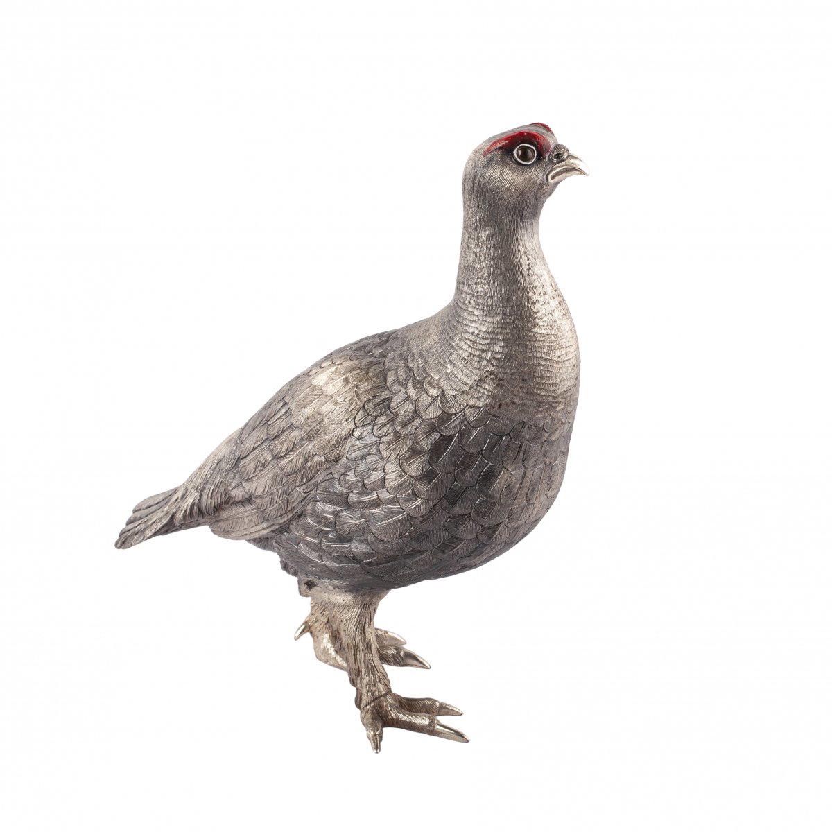 A Solid Sterling Silver Figurine Of A Hen