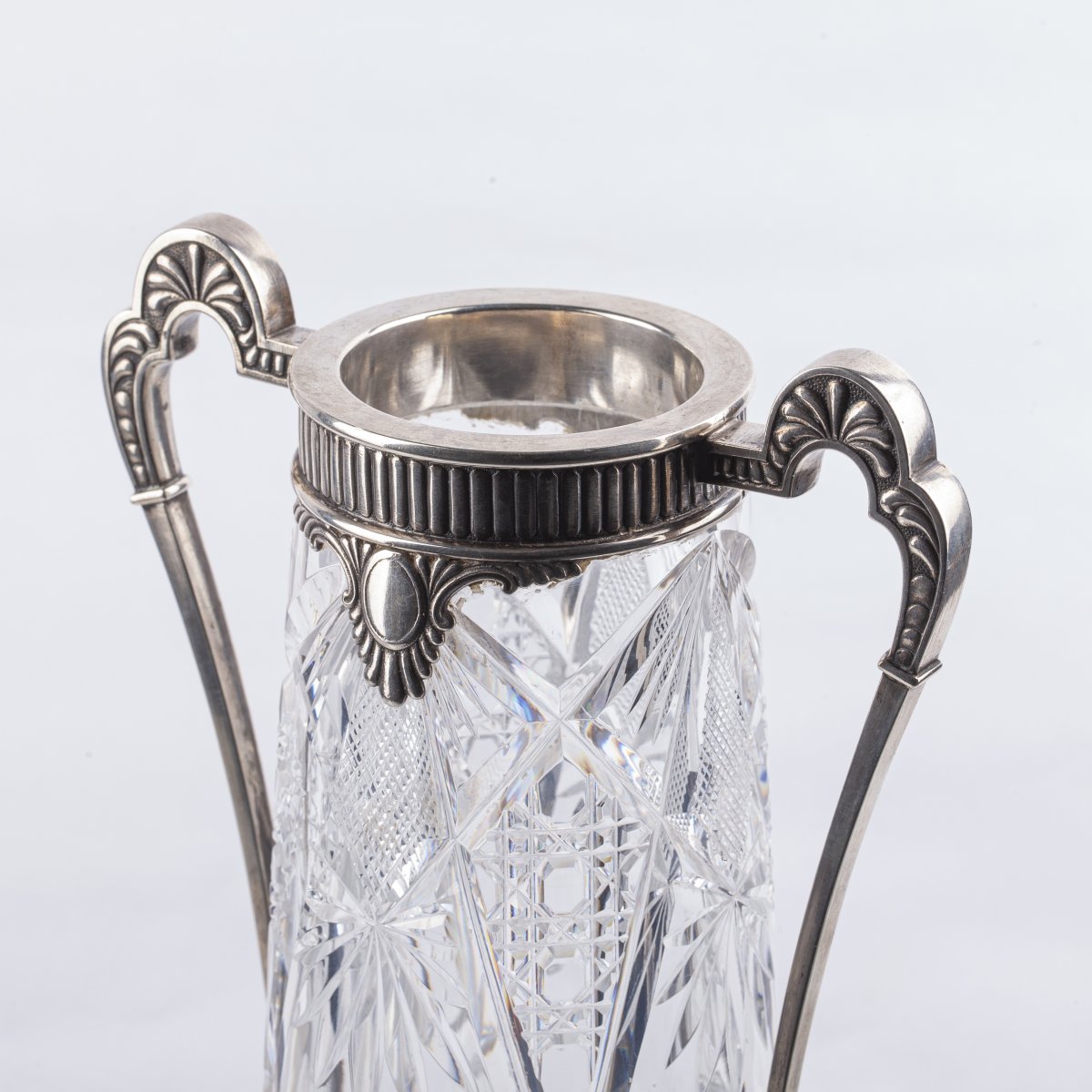 Russian Cut Glass And Silver Vase-photo-2