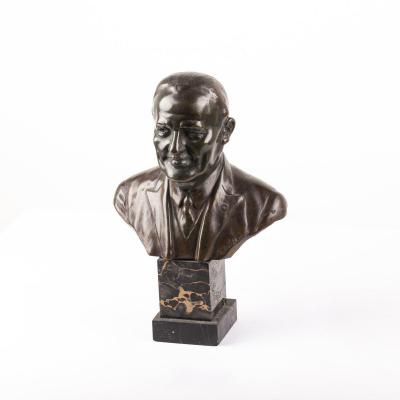 Bronze Bust By Serge Zelikson On Marble Stand
