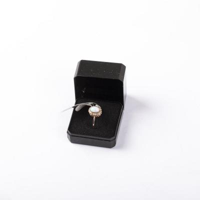 14K Gold With Natural Opal Ring With Diamonds Old Mind Cut