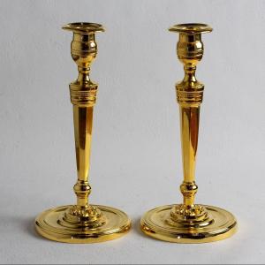 A Pair Of First Empire Style Candlesticks