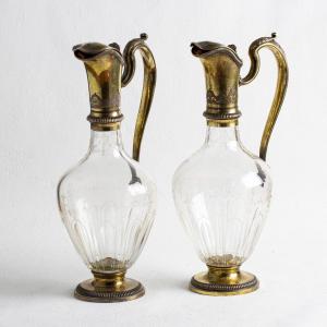 A Pair Of Silver-gilt Odiot Claret Jugs