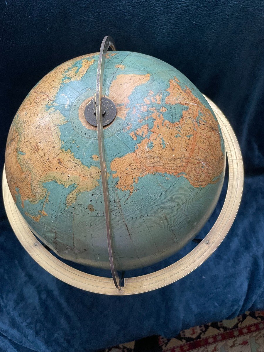 Terrestrial Globe By Vivien De Saint Martin With Brass Circles-photo-6