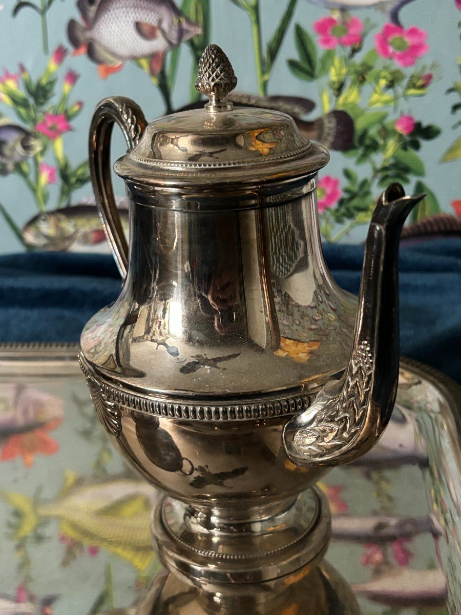 Coffee Maker, Teapot, Milk Jug, Sugar Bowl And Empire Tray Set-photo-2