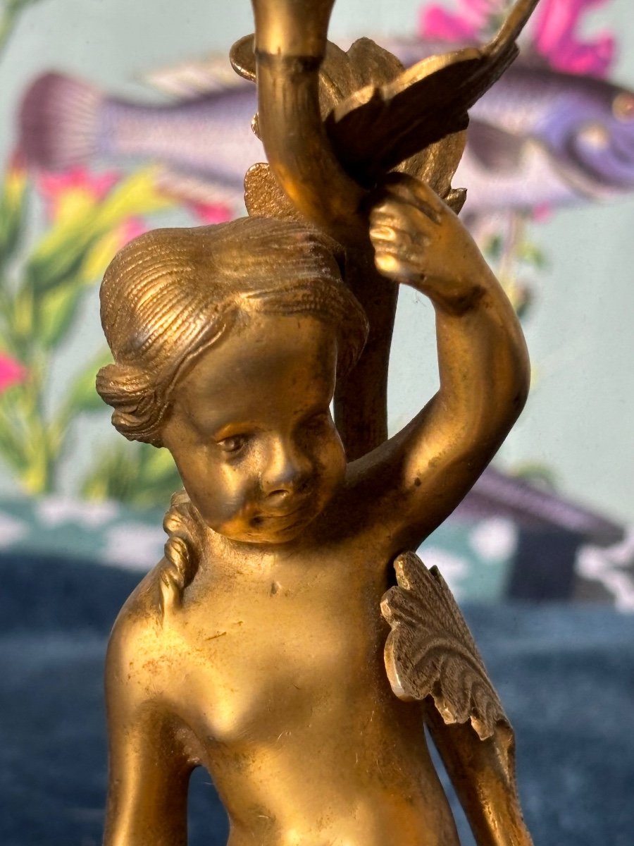 Pair Of Cherub Candle Holders-photo-4