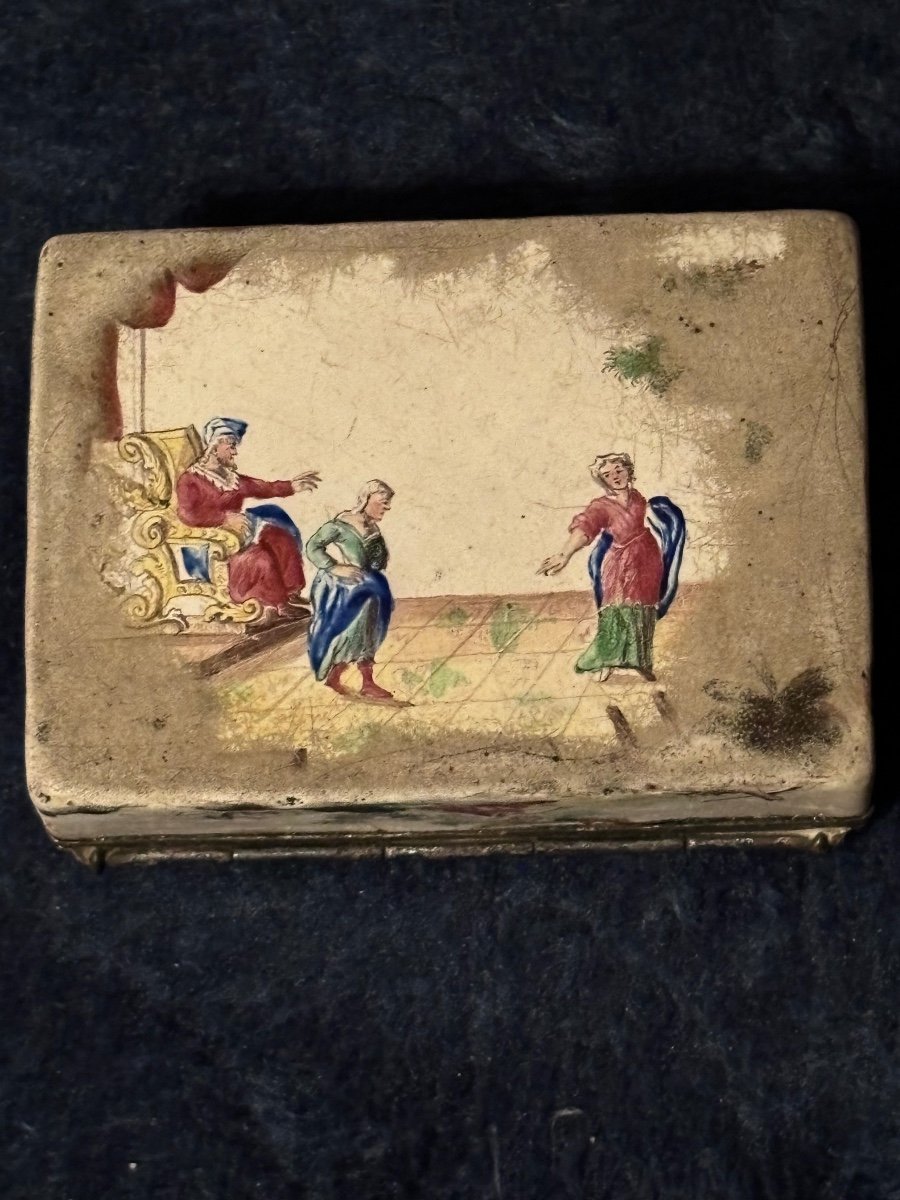 Beautiful Snuffbox In Enamel On Copper.-photo-5