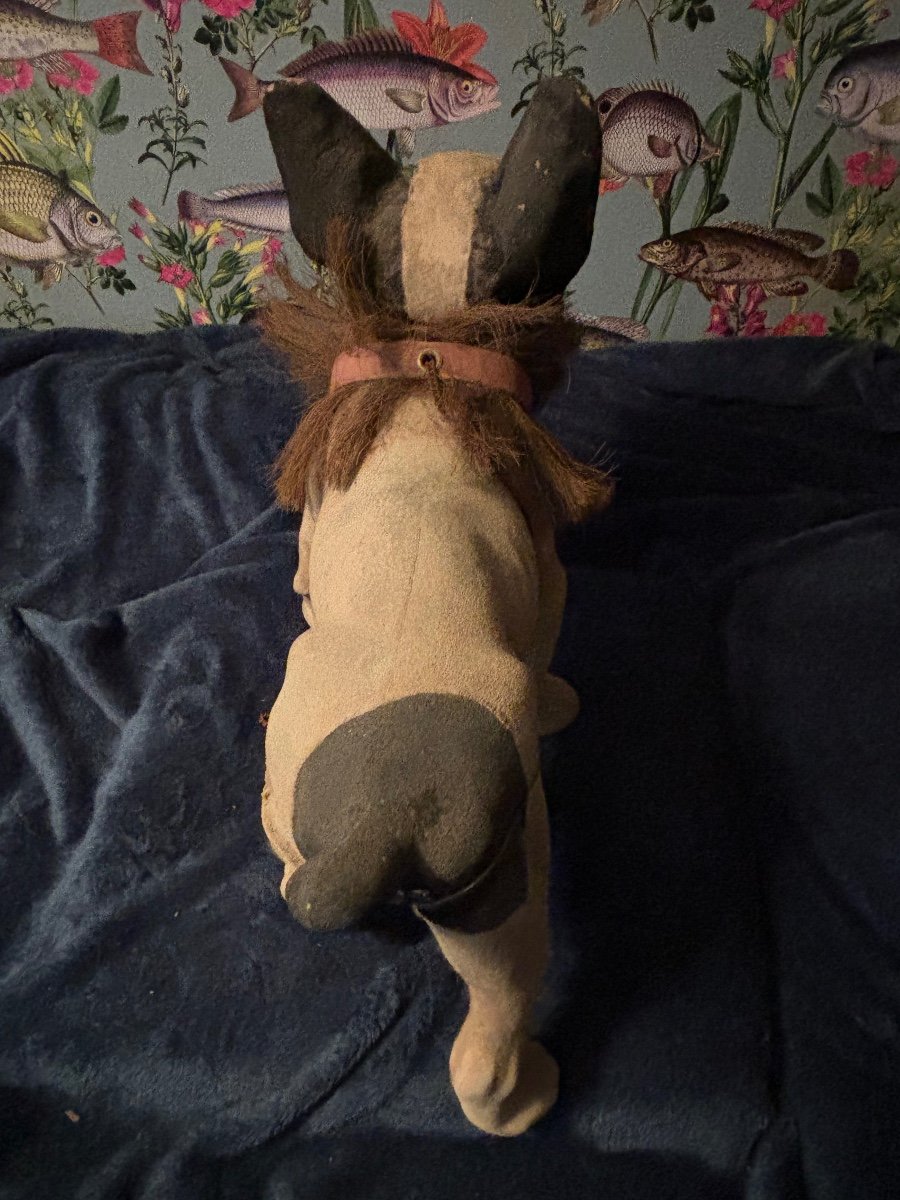 French Bulldog Paper Mache Growler Pull Toy-photo-6