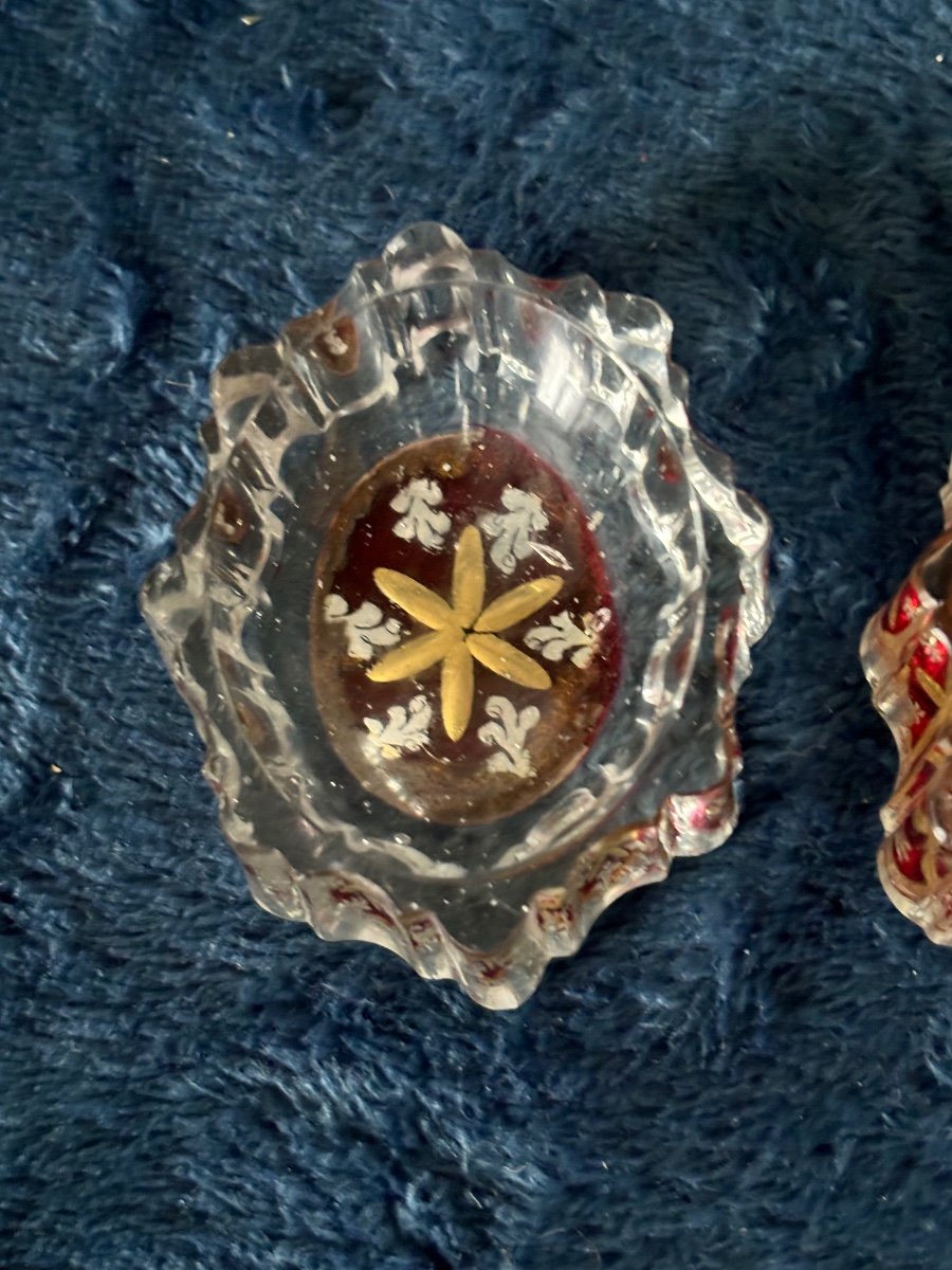  Three Glass Salt Shakers With Flowers, Late 18th Century-photo-4