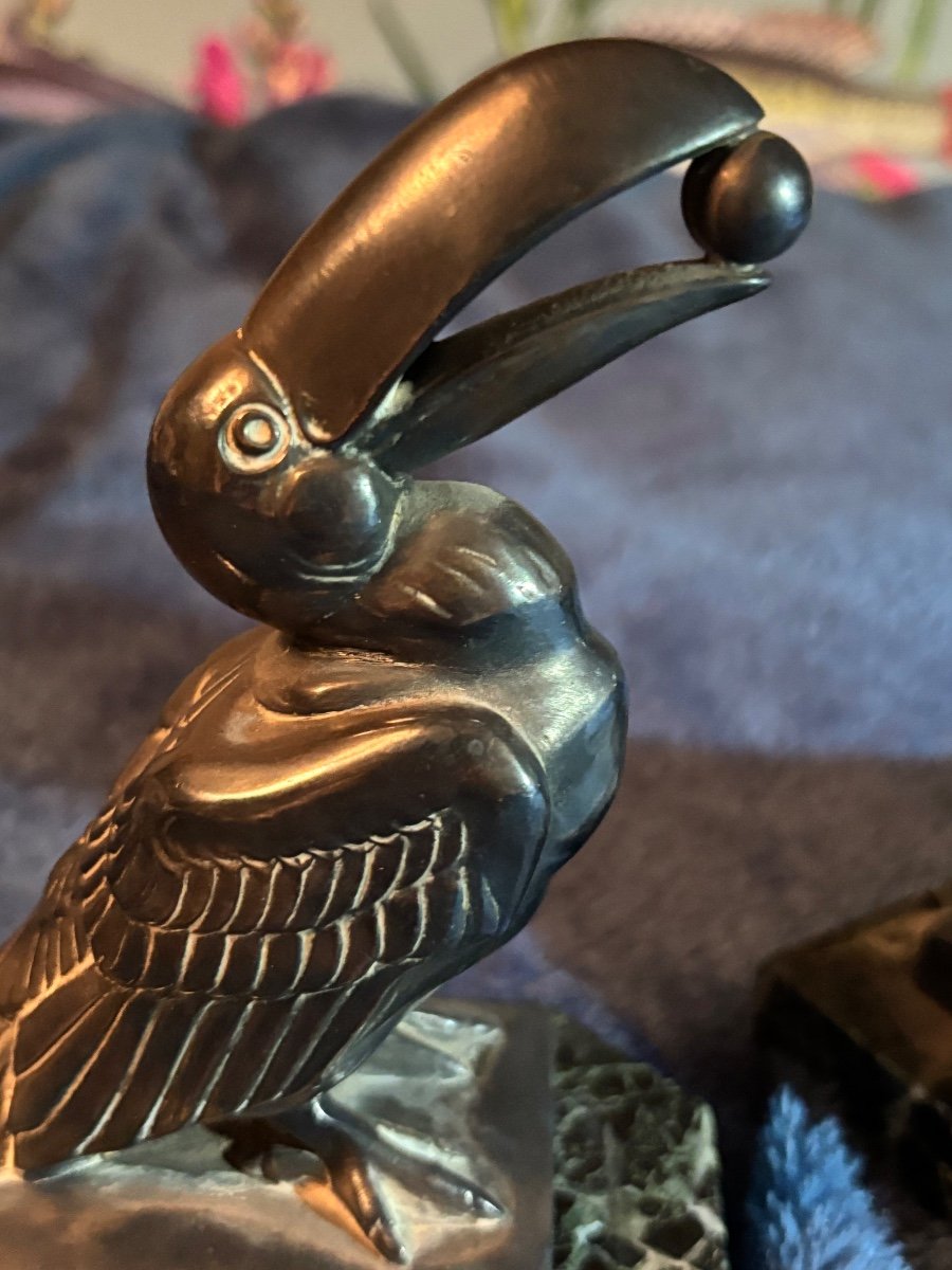 Pair Of Toucan. Bookends. Art Deco-photo-3