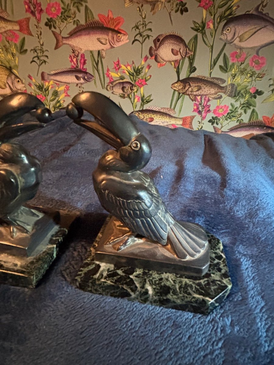 Pair Of Toucan. Bookends. Art Deco-photo-5