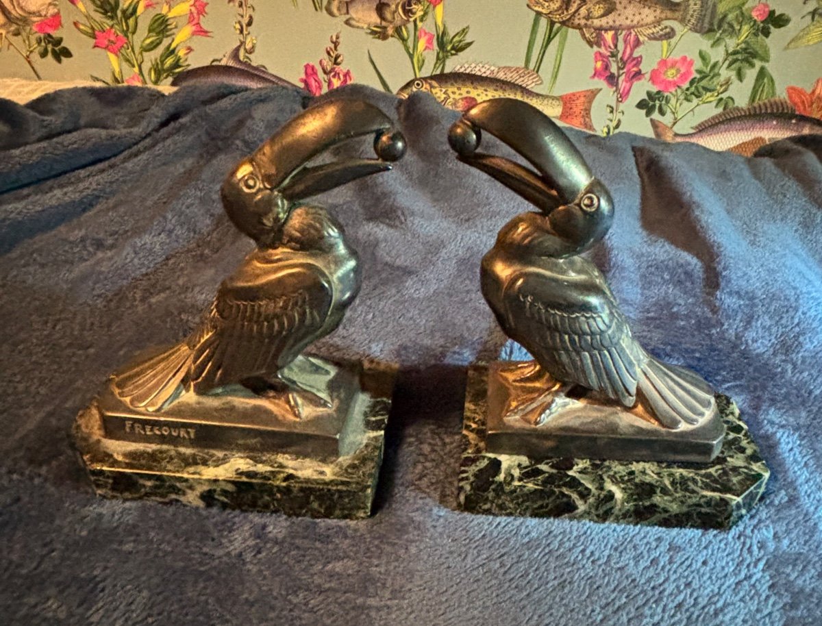 Pair Of Toucan. Bookends. Art Deco