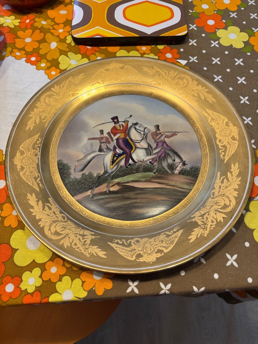 Ensemble De 5 Assiettes Militaires Russes En Porcelaine -photo-2