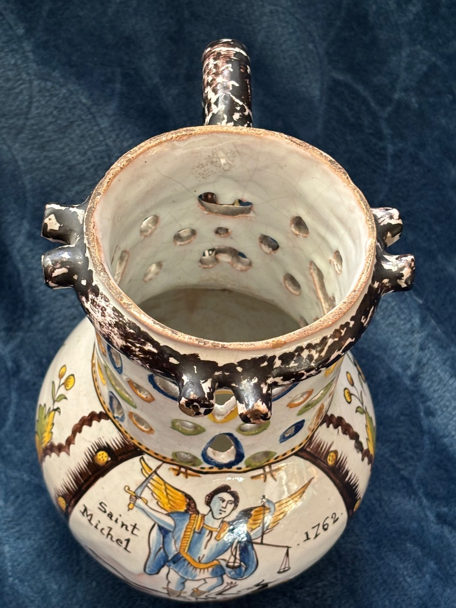 Deceptive Pitcher In Nevers Earthenware, Late 18th Century-photo-3