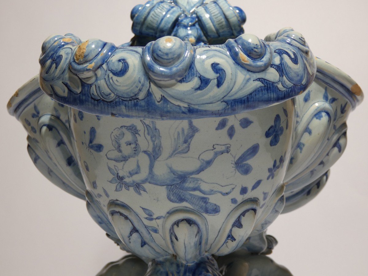 Large Especially In Italian Faience (savona) From The XIXth Century-photo-6