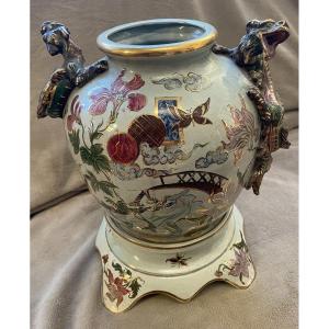 Imposant Vase Au Dragon  1900
